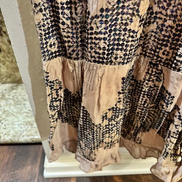 Anthropologie Let Me Be Deep-V Sequined Maxi Dress Size Medium Glam Coquette - Picture 8 of 11